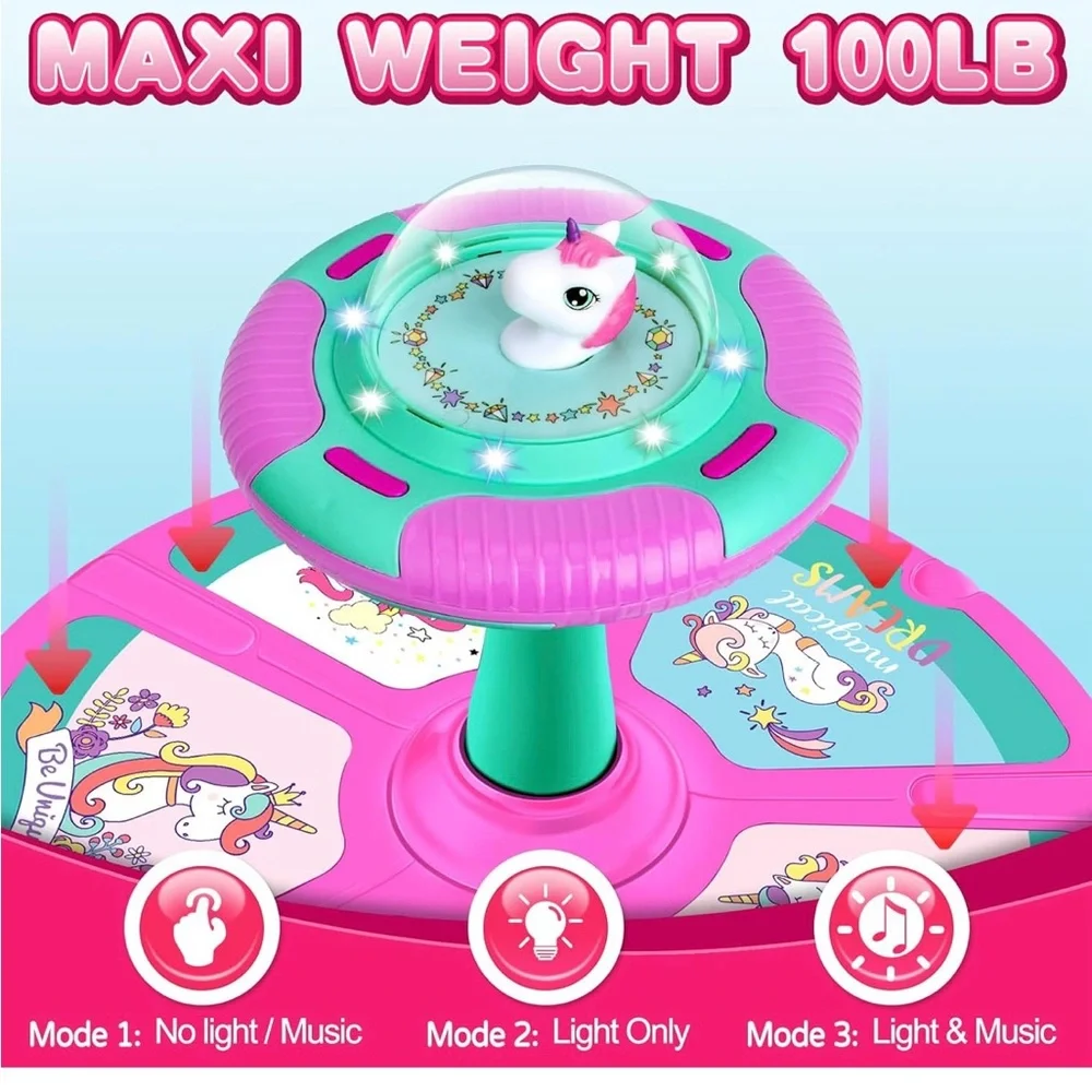 Unicorn Spin Toy - Pink and Green